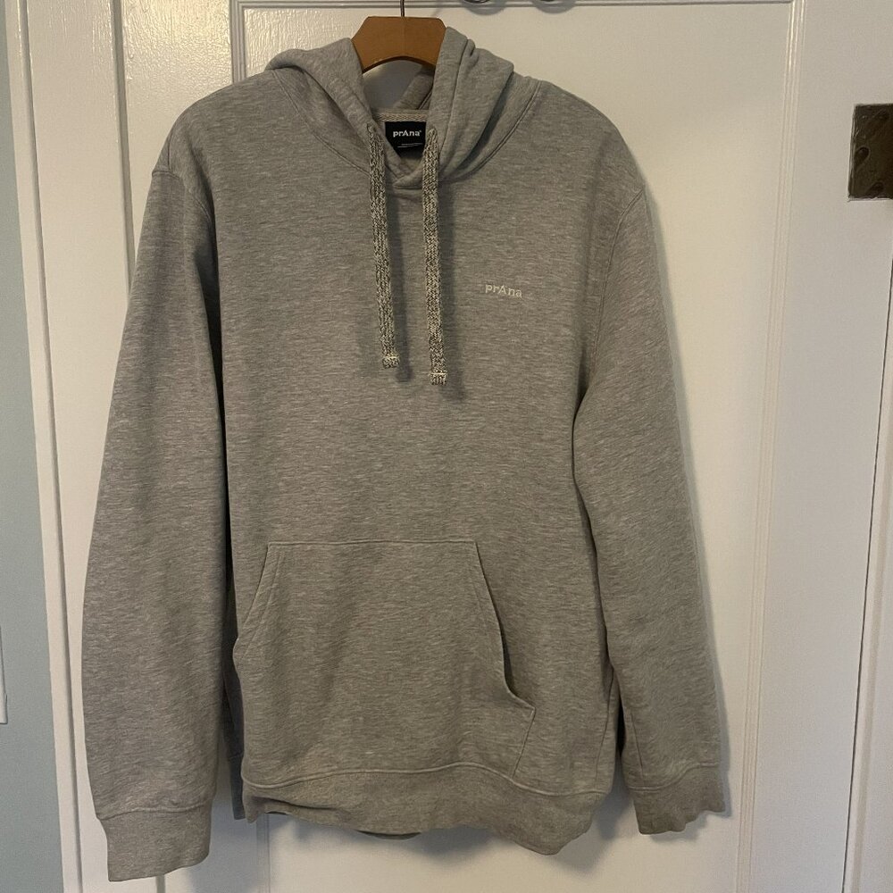 Mens prAna Fleece Hoodie, Color: Heather Grey Size: Large